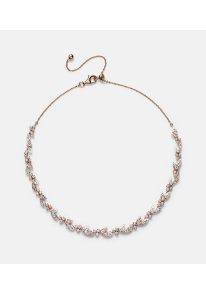 Kamyen Leaf 18kt rose gold and enamel choker with diamonds