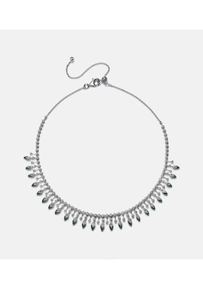 Kamyen Drop 18kt white gold and enamel choker with diamonds