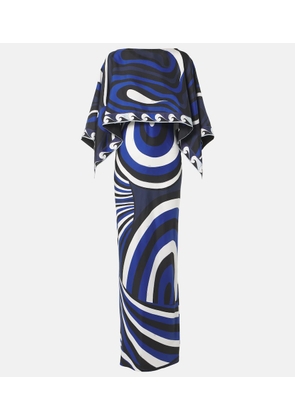 Pucci Iride silk slip dress and cape set