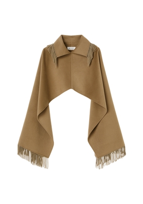 Róhe Fringed Wool Poncho - Moda Operandi