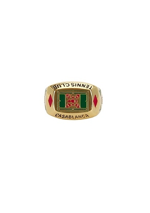 Casablanca Tennis Club Ring in Gold & Green - Metallic Gold. Size L (also in ).