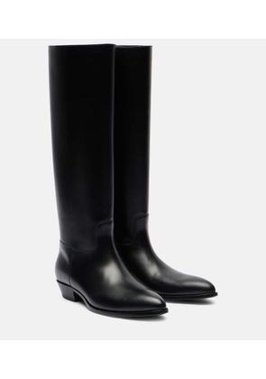 The Row Western leather knee-high boots