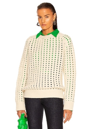 Bottega Veneta Open Cable Knit Sweater in Chalk - Cream. Size M (also in ).