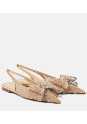Mach & Mach Le Cadeau embellished tulle slingback flats