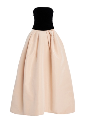 Monique Lhuillier Contrast-Panel Silk Gown - Moda Operandi