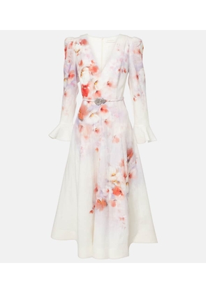Zimmermann Crush embellished linen midi dress
