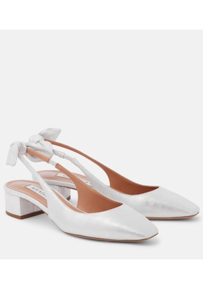 Aquazzura Very Bow leather slingback pumps