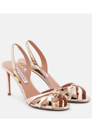 Aquazzura Tati 85 metallic leather sandals
