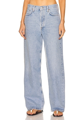 AGOLDE Low Rise Baggy Jeans in Void - Denim-Light. Size 29 (also in 32).