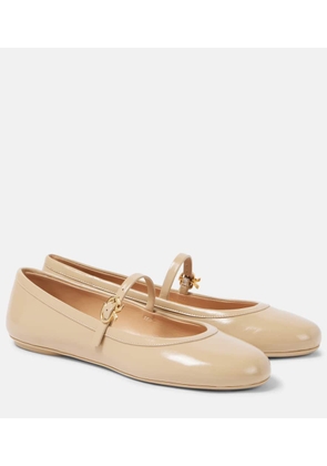 Gianvito Rossi Carla patent leather Mary Jane flats