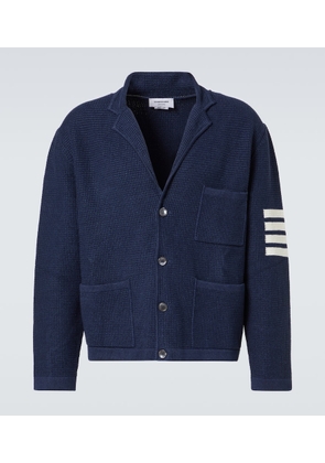 Thom Browne 4-Bar linen and cotton-blend cardigan