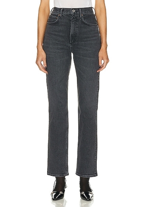 AGOLDE High Rise Stovepipe Jeans in Metal - Black. Size 23 (also in 24, 25, 26, 27, 28, 29, 31, 32, 33, 34).