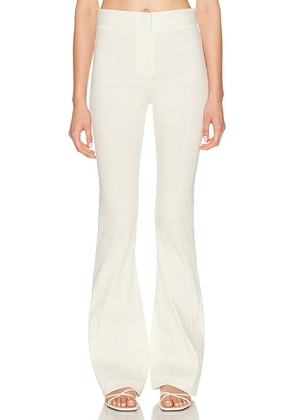 Brandon Maxwell The Fae Mid Rise Pant in Greige - White. Size 2 (also in ).