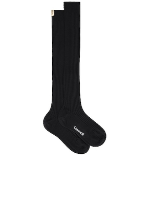 Comme Si The Knee High Sock in Black - Black. Size 40/41 (also in ).
