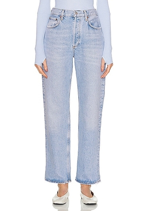 AGOLDE Fran Low Slung Easy Straight Jeans in Force - Denim-Light. Size 32 (also in ).