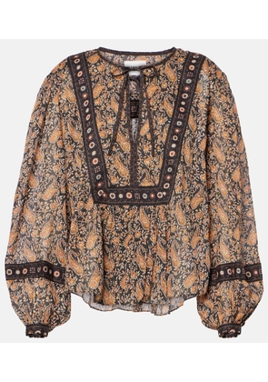 Marant Etoile Gayle printed cotton voile blouse