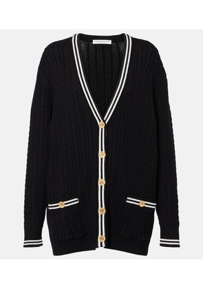 Alessandra Rich Cable-knit cotton cardigan