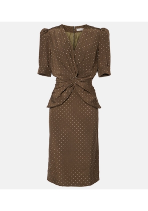 Alessandra Rich Polka-dot silk midi dress