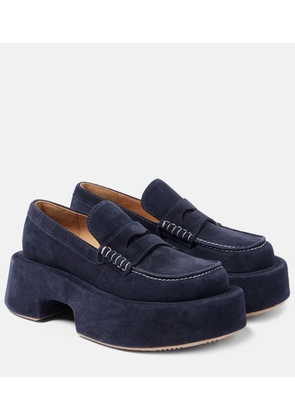 JW Anderson Suede platform penny loafers