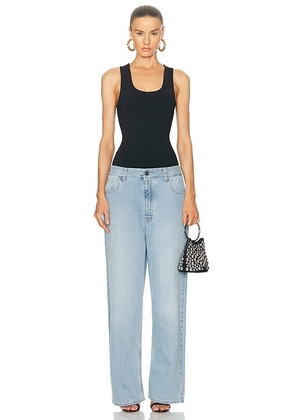 ALAÏA Wide Leg Jumpsuit in Bleu Clair - Denim-Light. Size 36 (also in ).