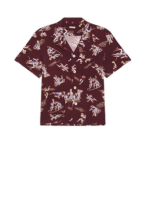 BODE Layup Short Sleeve Shirt in Multi - Purple. Size XL/1X (also in ).