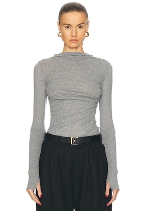 Enza Costa Cashmere Twist Top in Smoke - Grey. Size M (also in XS, S, XL).
