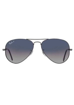 Ray Ban Aviator Gradient Polarized Blue/Gray Pilot Unisex Sunglasses RB3025 004/78 55