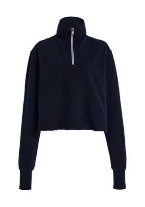 Les Tien Haley Cropped Cotton Half-Zip Sweatshirt - Moda Operandi
