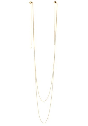 ALAÏA Double Chain Earrings in Or Clair - Metallic Gold. Size all.