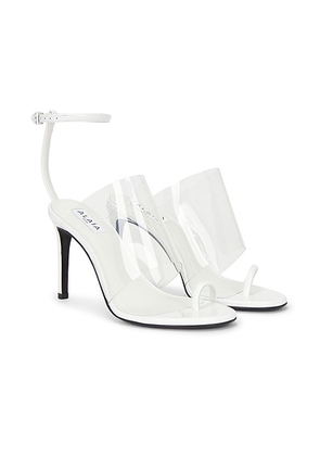 ALAÏA Asymmetric Sandal in Blanc Optique - White. Size 42 (also in ).