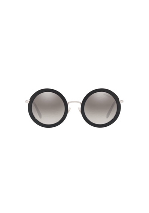 Miu Miu Gradient Gray Mirrored Silver Round Ladies Sunglasses MU 59US 1AB5O0 48