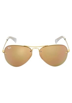 Ray Ban Copper Mirror Aviator Unisex Sunglasses RB3449 001/2Y 59