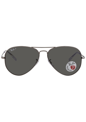 Ray Ban Polarized Black Aviator Unisex Sunglasses RB3689 004/48 62