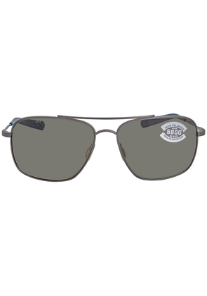 Costa Del Mar CANAVERAL Grey Polarized Glass Titanium Mens Sunglasses CAN 185 OGGLP 59
