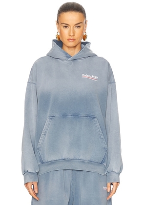 Balenciaga Medium Fit Hoodie in Faded Blue  White  & Red - Blue. Size L (also in ).