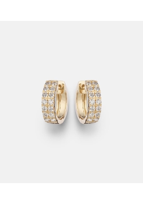 Stone and Strand Twin 14kt gold earrings with diamonds