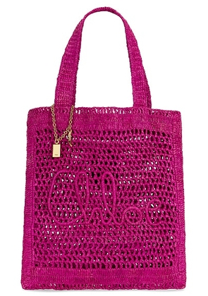 Chloe Summer Banana Tote Bag in Fuchsia Rose - Fuchsia. Size all.