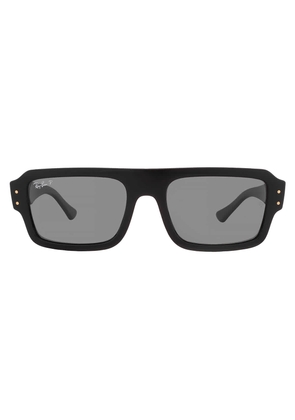 Ray Ban Lukas Bio-Based Polarized Black Rectangular Unisex Sunglasses RB4454 667748 56