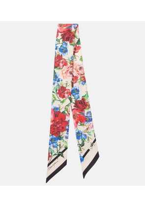 Dolce&Gabbana Floral silk twill scarf