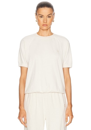 Eterne Short Sleeve Raglan Sweatshirt in Bone - Cream. Size L (also in M, S, XS).