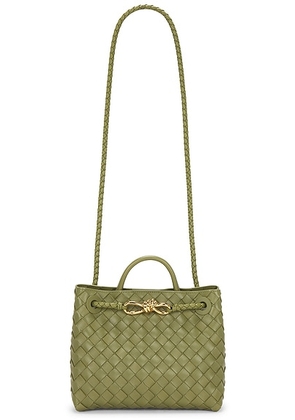 Bottega Veneta Small Andiamo Bag in Matcha & Muse Brass - Green. Size all.