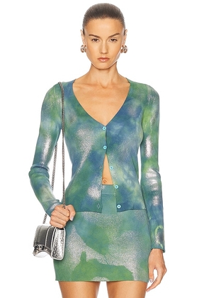 Diesel Long Sleeve Cardigan in Green & Blue - Green. Size M (also in XS).