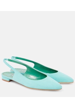 Manolo Blahnik Sawra 10 suede slingback flats