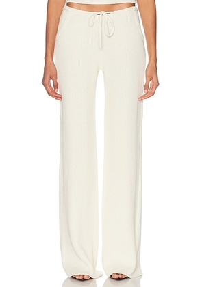 Aya Muse Knit Drawstring Pant in Cream - Cream. Size L (also in ).