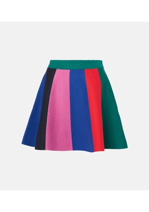 JW Anderson Colorblocked cotton and cashmere miniskirt