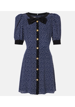 Alessandra Rich Polka-dot printed silk minidress