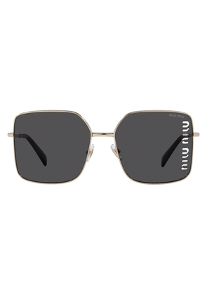 Miu Miu Dark Gray Square Ladies Sunglasses MU 51YS ZVN5S0 60