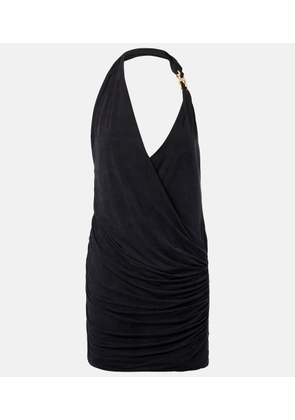 Balmain Draped halterneck jersey minidress
