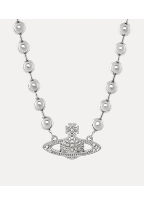 Vivienne Westwood Man. Thames Mini Bas Relief Necklace Silver Cubic Zirconia Men