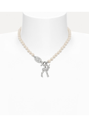 Vivienne Westwood Monette Small Pearl Necklace Silver Swarovski Pearls Women